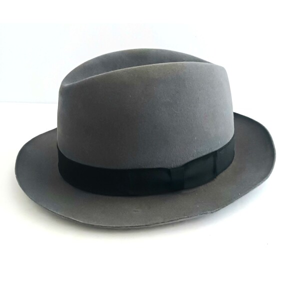 VTG Phil Forstadt Platinum Gray Beaver Stately Fedora Sz L - Picture 6 of 14